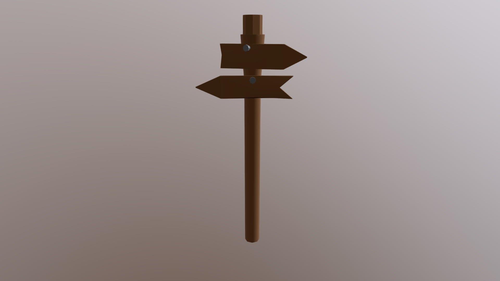 Low poly Road sign