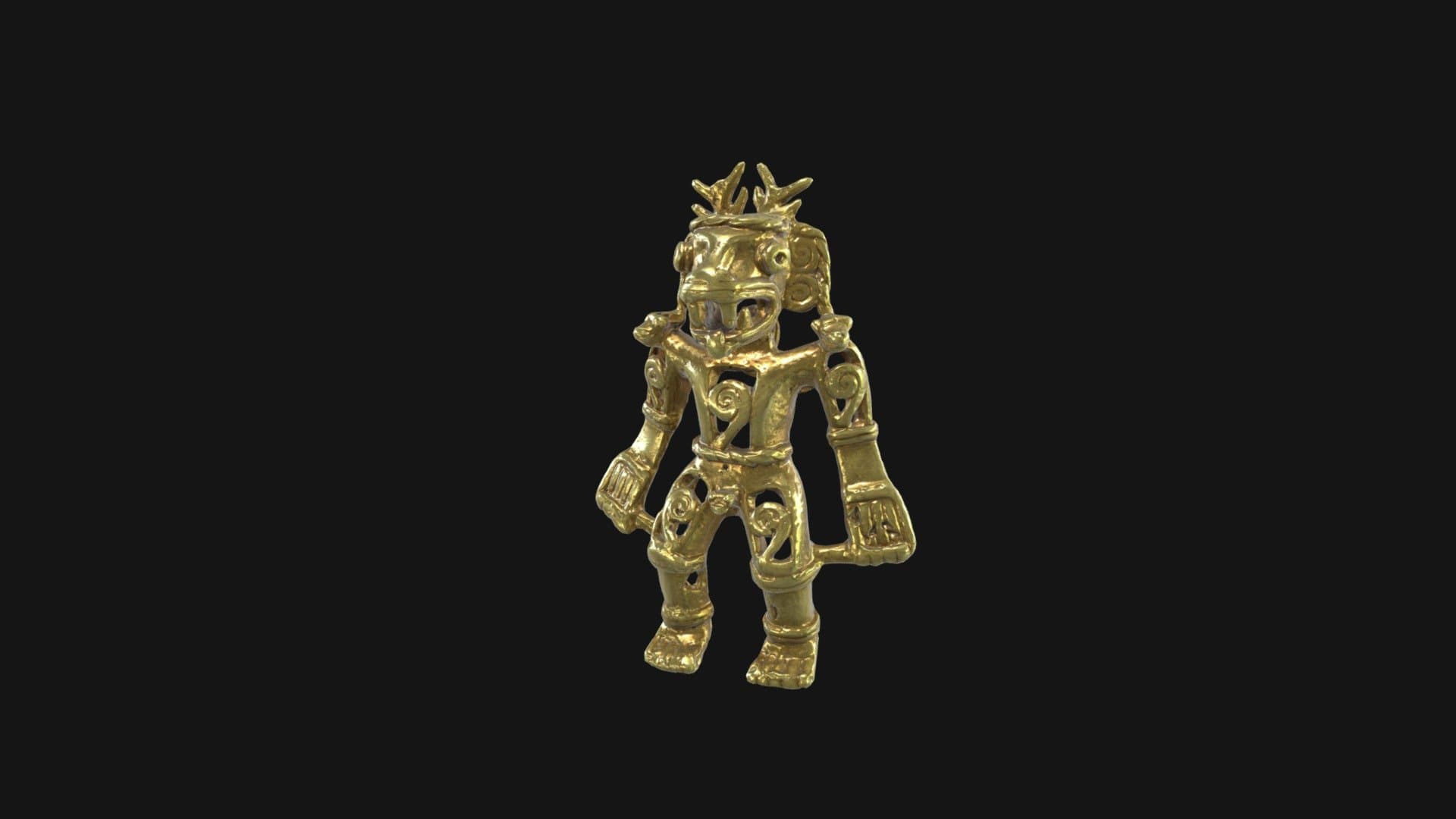 1946.80 Figure with Deer Antlers Pendant