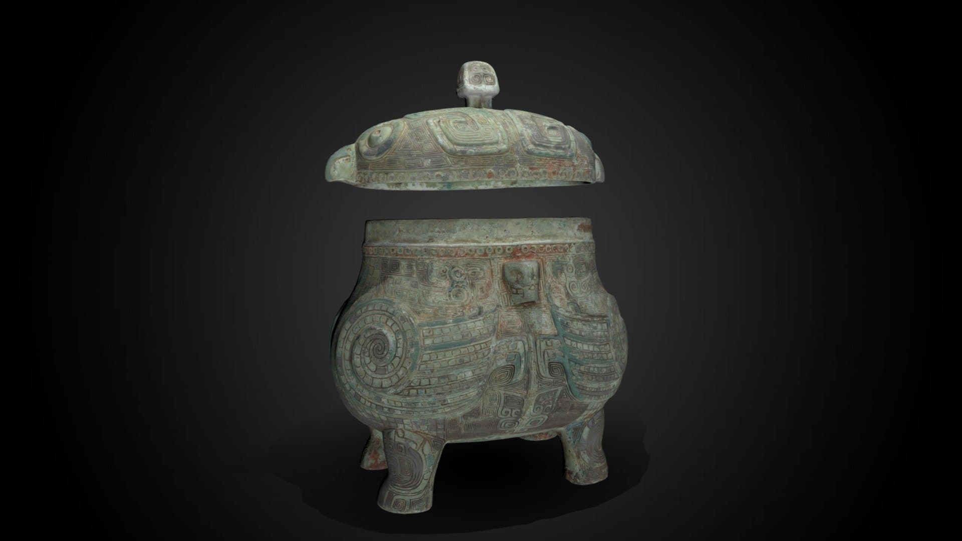 Double-owl 'you' wine vessel, 12th-11th c BCE