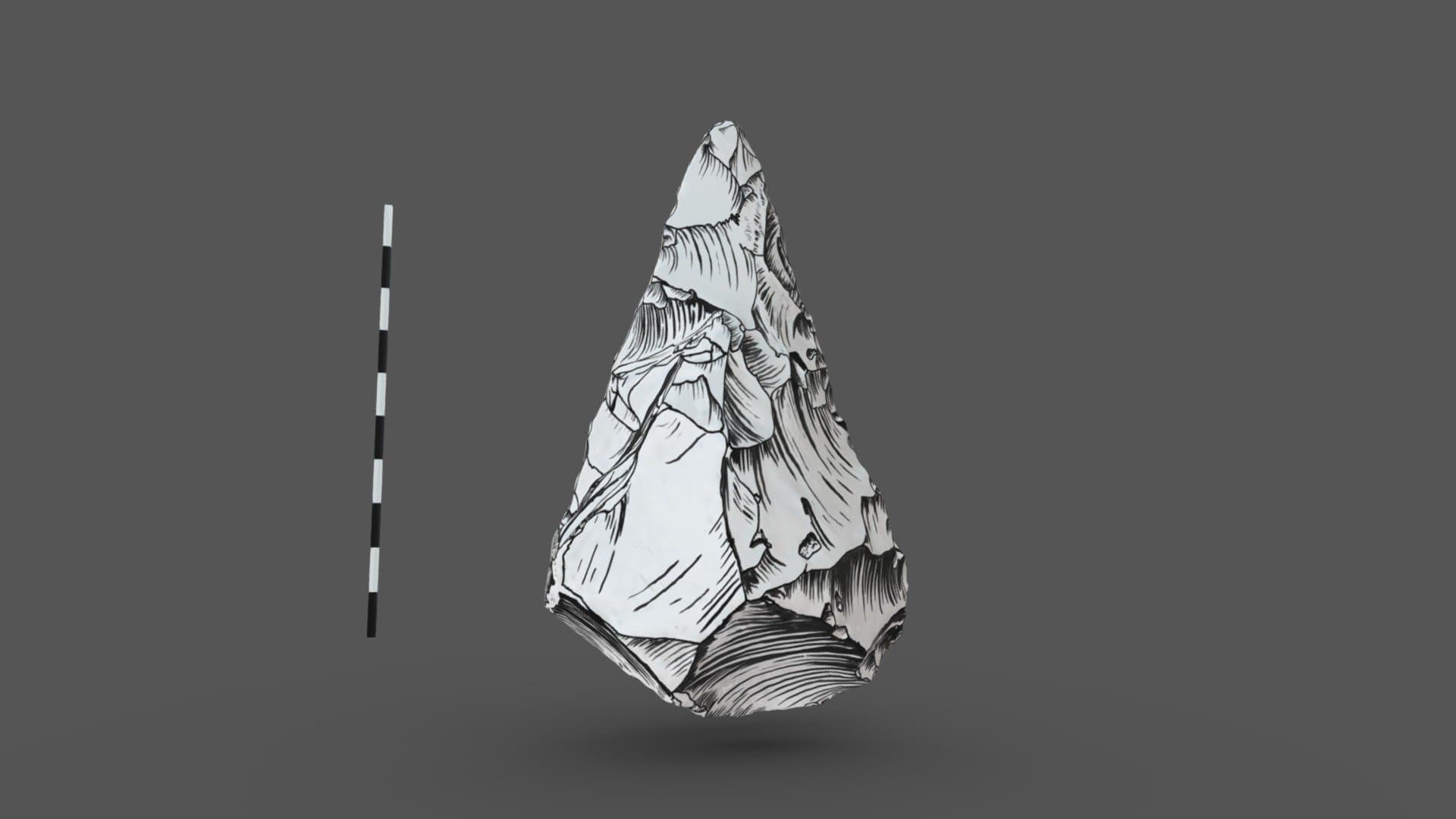 Illustrated Paleolithic Handaxe