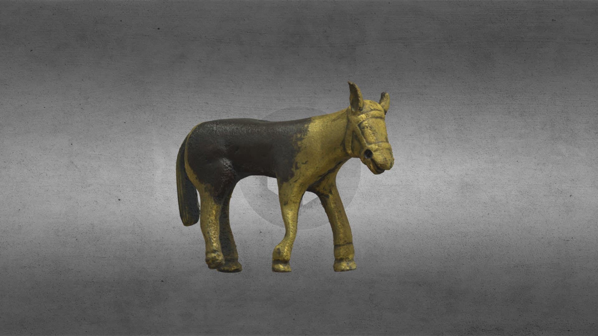 Medieval Gilded Donkey Figurine