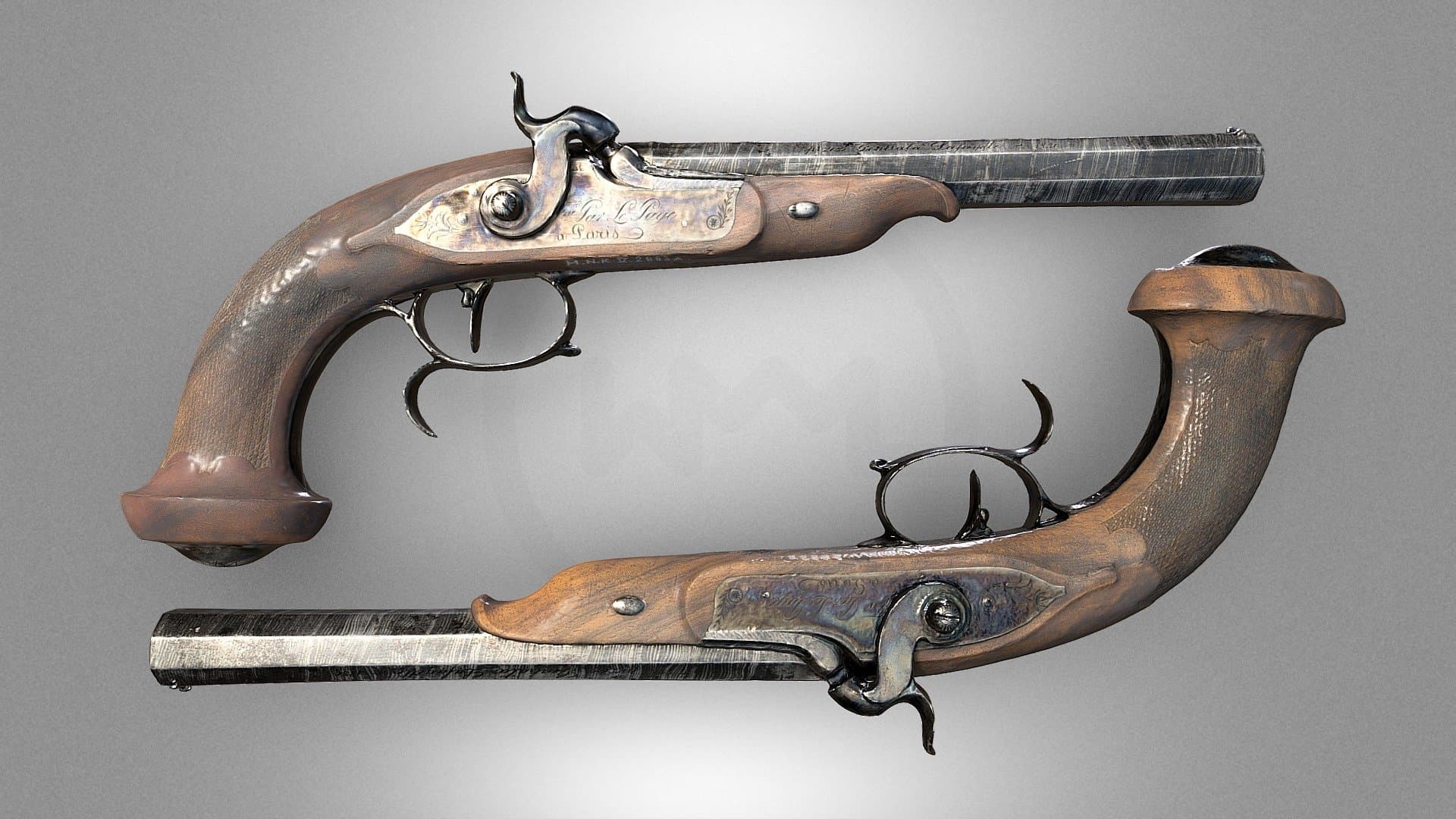 A pair of percussion-cap pistols