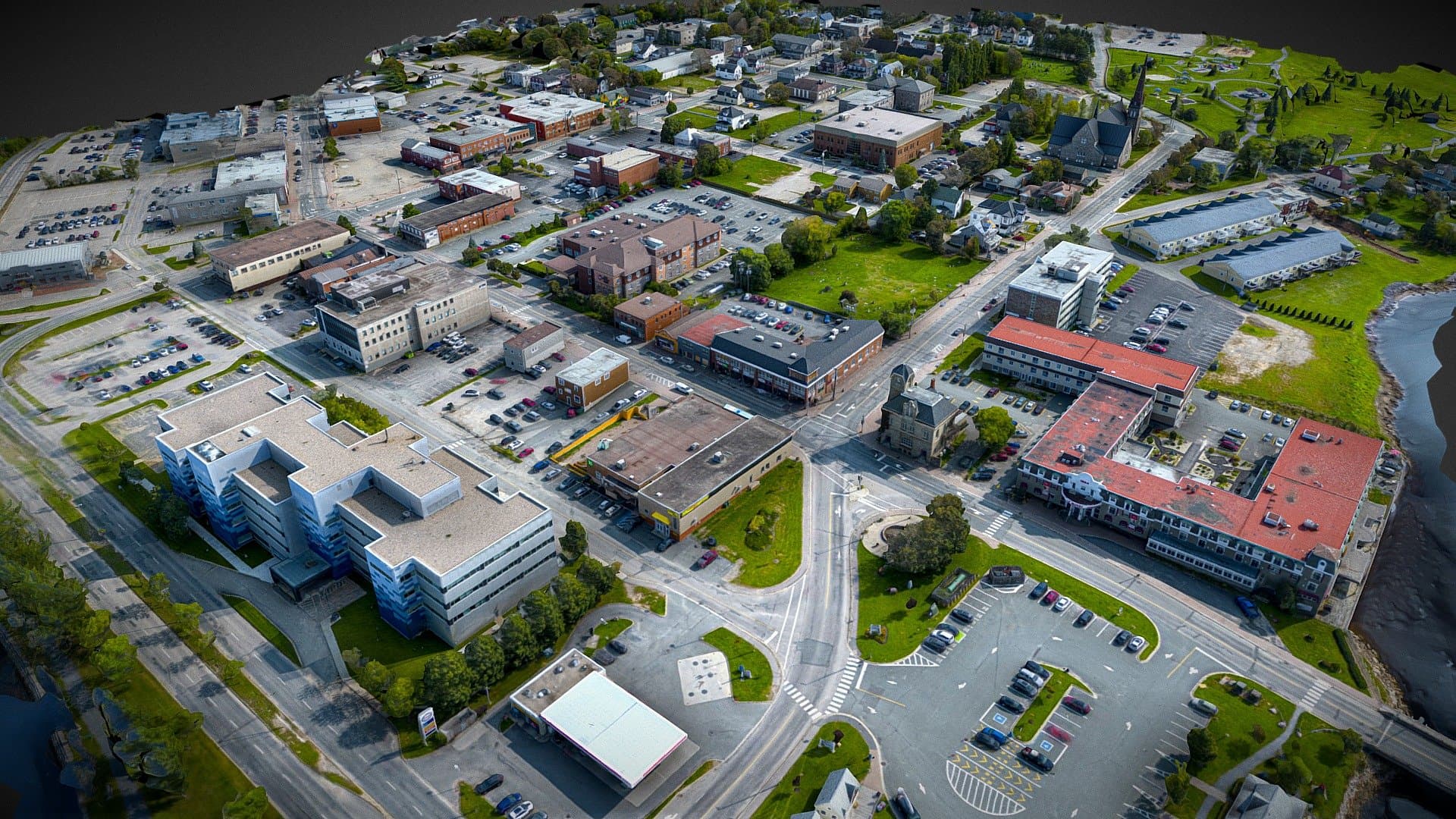 Small Canadian City Downtown 3d Model v2