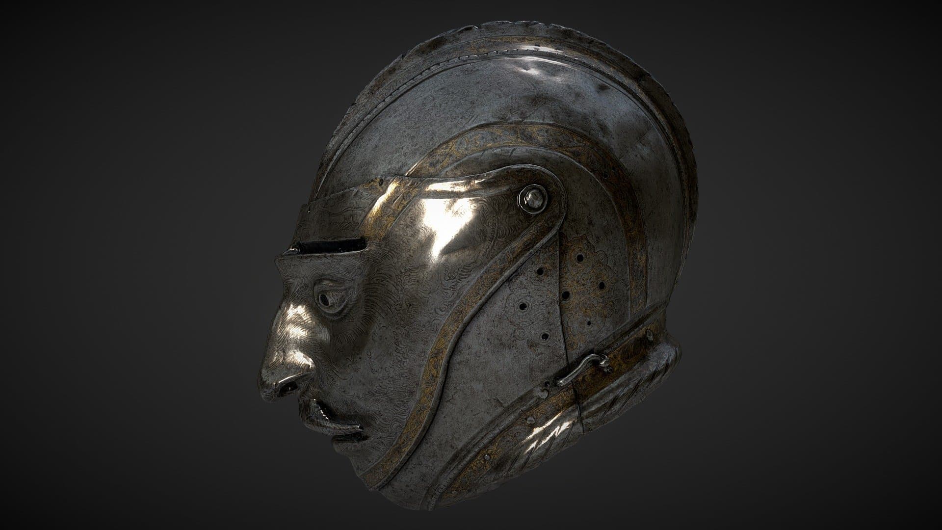 Helmet with Grotesque Visor