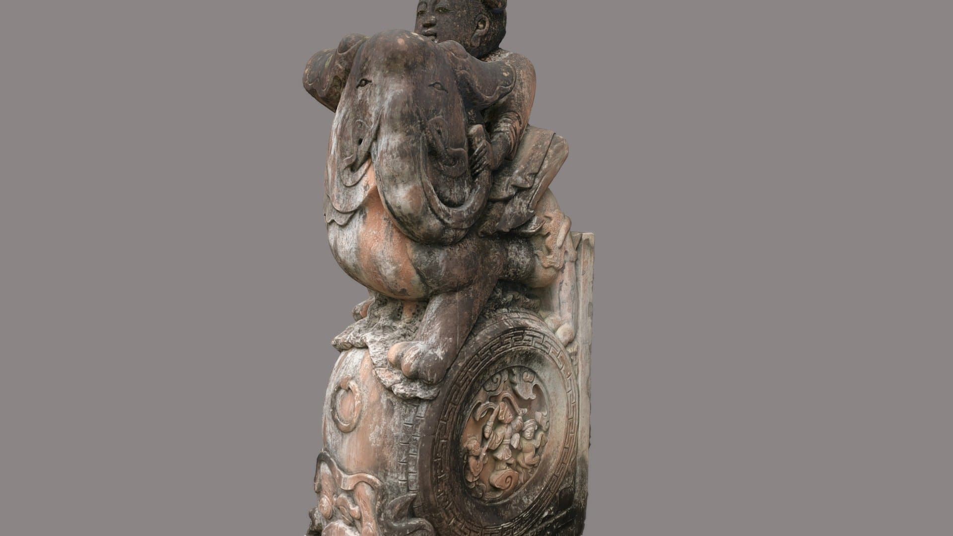 Stone Old Sculpture Drum 01
