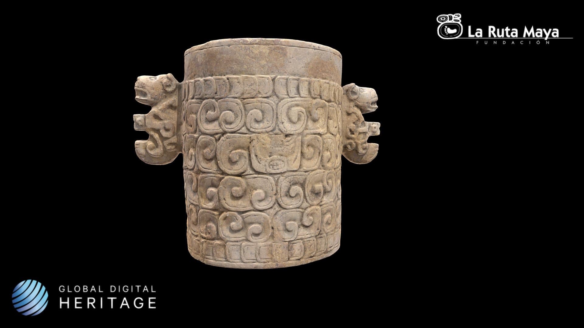 Alabaster or Marble Vase with Zoomorphic Handles