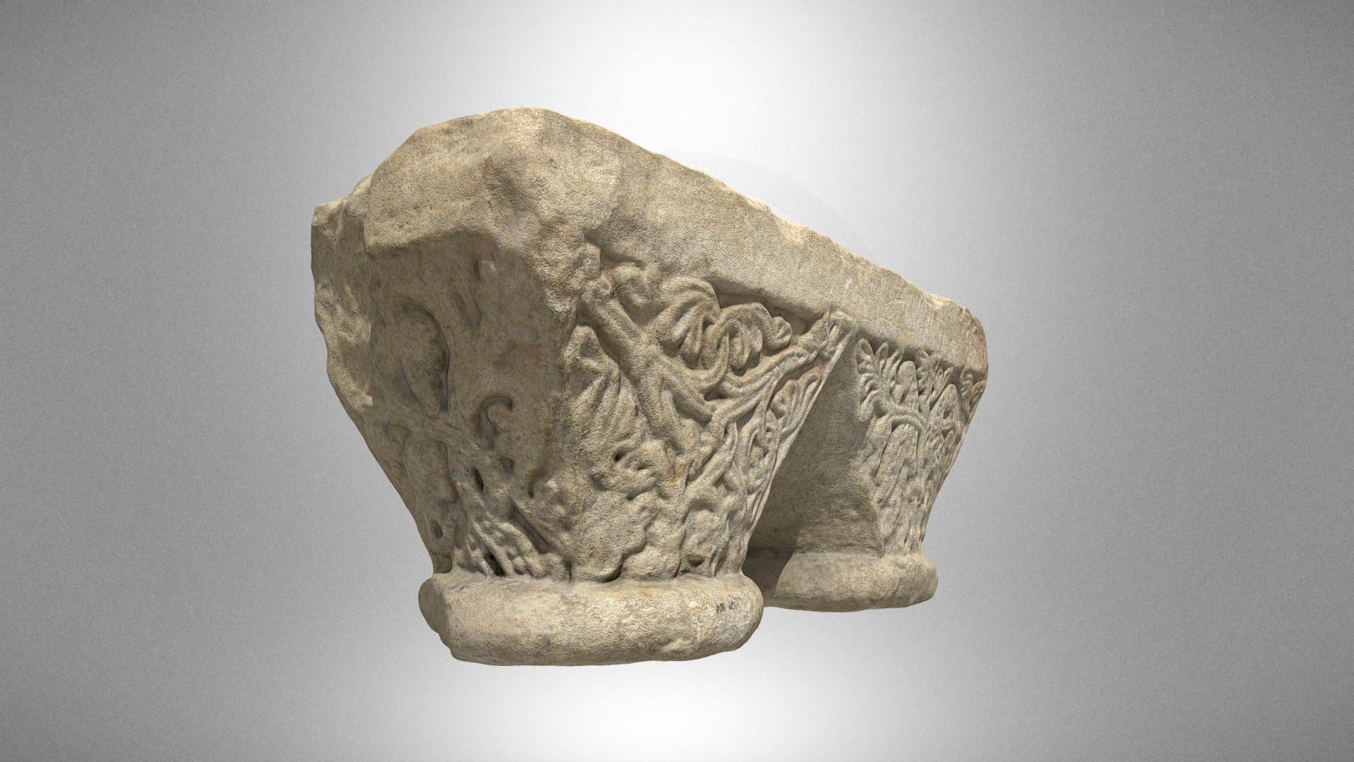 Twin capital with avian pattern