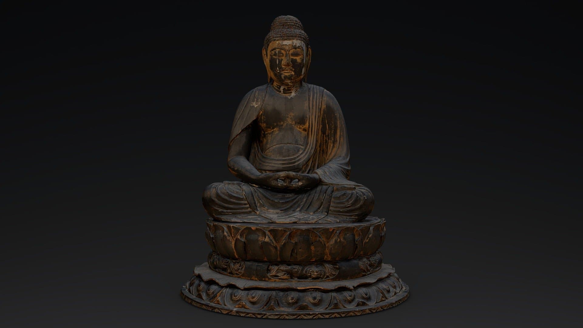 阿弥陀如来坐像 / Wooden Amitabha sitting statue