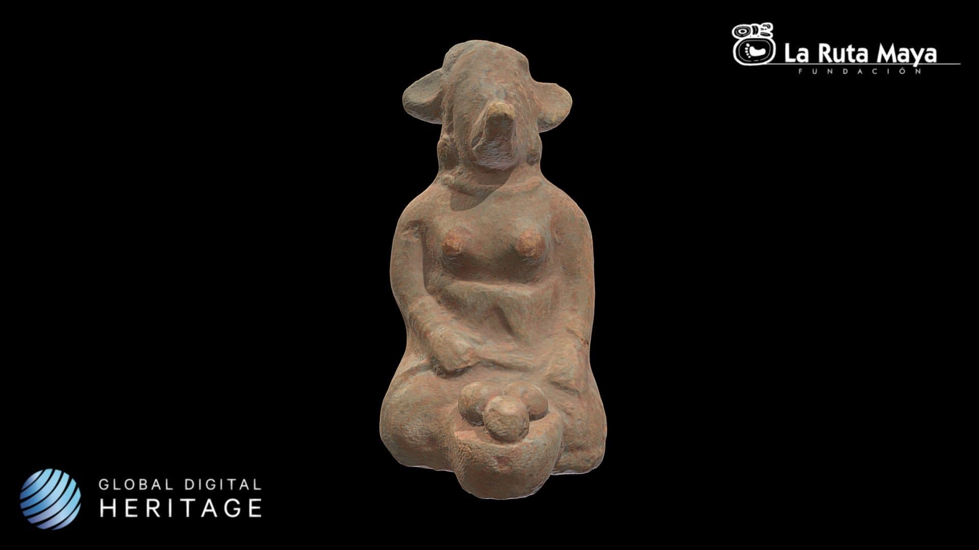 Woman with Zoomorphic Mask Whistle/Figurine