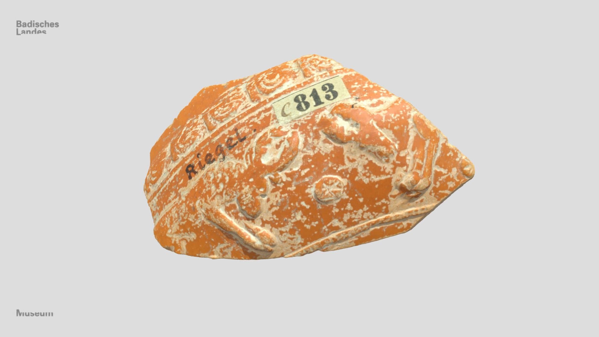 Scherbe einer Reliefschüssel: Hirsche