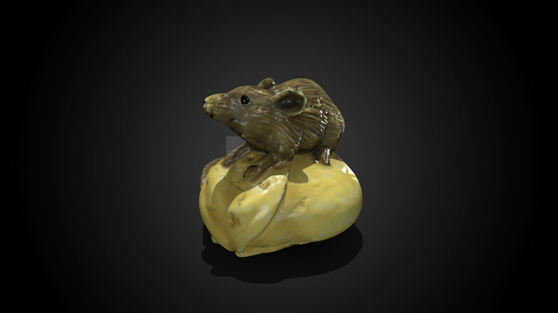 Rat on persimmon netsuke - better color