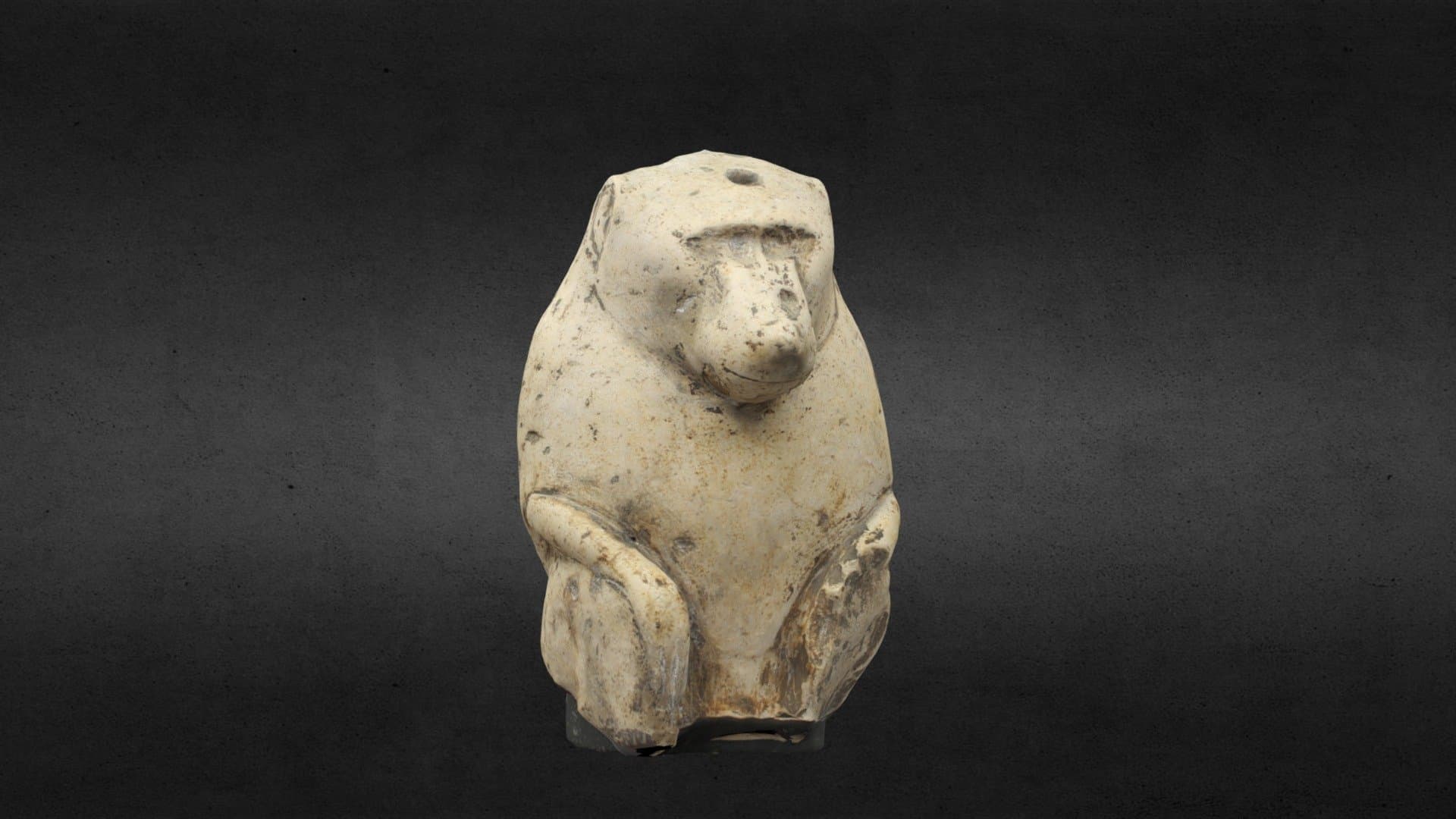 Limestone Statue of god Thoth as a Baboon