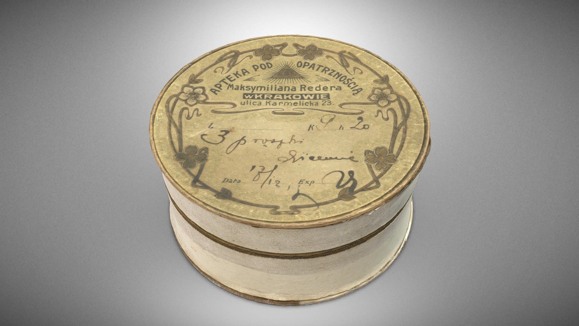 A box from the pharmacy “Divine Providence”