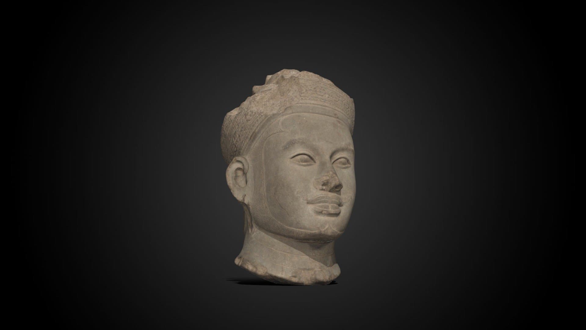 Head from an image of Vishnu, Early 9th CE
