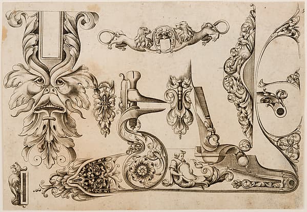 Plate Nine from Plusieurs Models des plus nouuelles manieres qui sont en usage en l'Art de Arquebuzerie