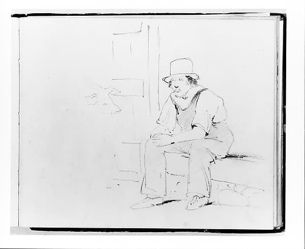 Man Seated; Sketch of a Pig's Head (from Sketchbook)