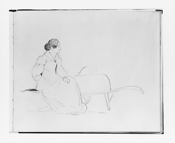 Woman Seated on a Barrel (from Sketchbook)