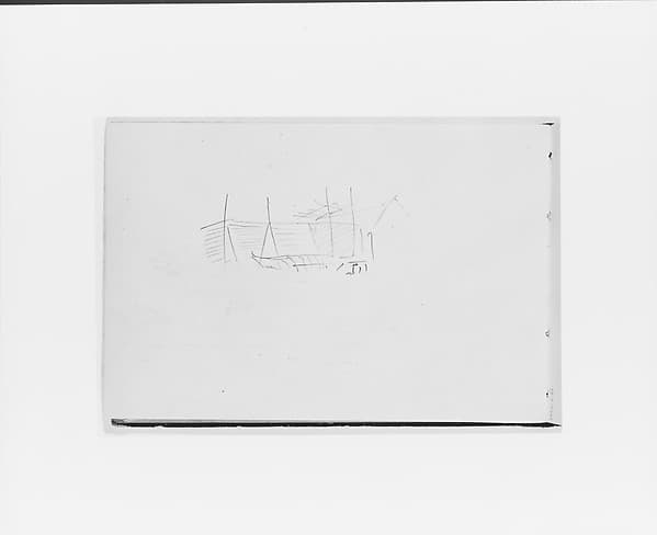 Dwellings with Canoe (from Sketchbook X)