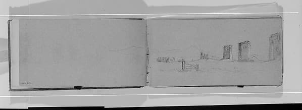 Outline Sketch of Mountains (verso, from Sketchbook)