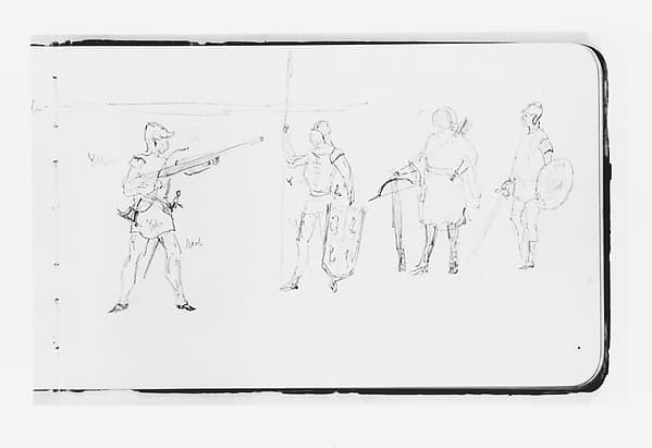 Sketches of Figures Bearing Arms (from Sketchbook)