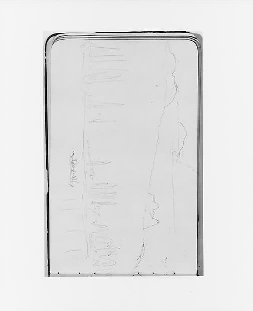 Sketch of Mountains, Lake, and Canoe (from Sketchbook)