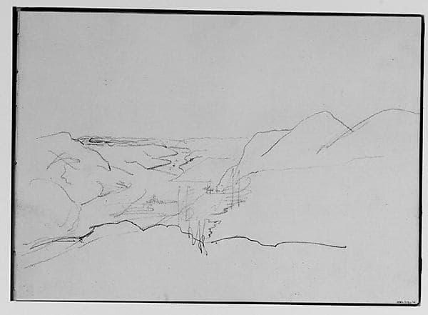 Outline of a Mountain and River View (from Sketchbook)