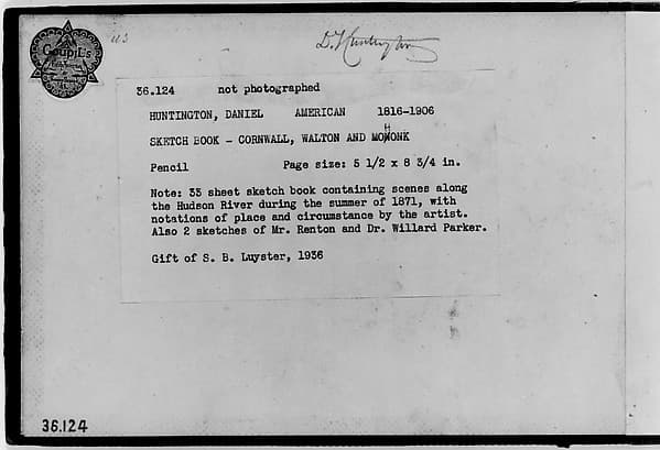 Sketchbook of Hudson River and Shawangunk Mountain Subjects