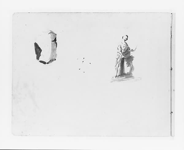 Sketch of a Male Torso; Sketch of a Full-length Male Figure (from Sketchbook)