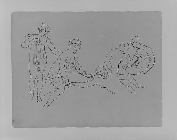 Five Nude Bathers (from Sketchbook)