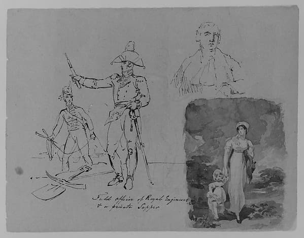 Portrait of a Cleric; Standing Man in Animal Skins; Portrait of a Woman; Man's Head (from Sketchbook)