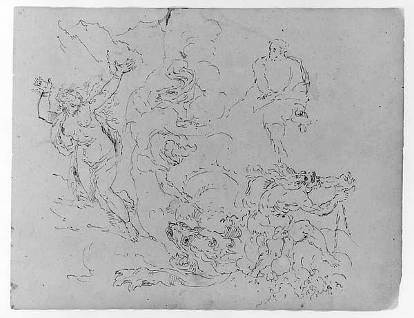 Perseus and Andromeda (after the Titian?); Hercules Wrestling Nemion Lion (from Sketchbook)