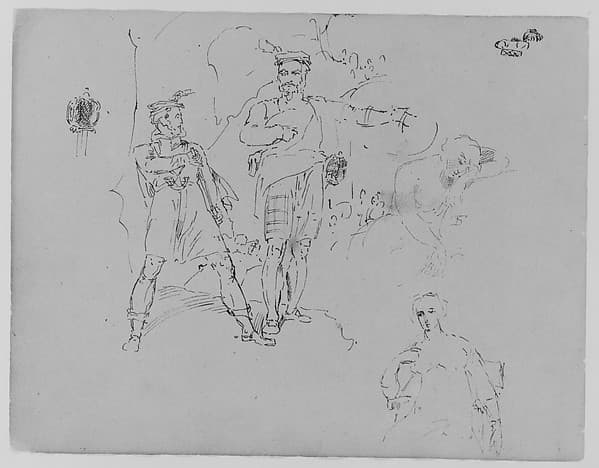 Composition with Two Highlanders (from Sketchbook)