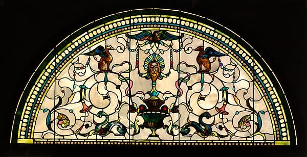 Stained Glass Lunette from the Cornelius Vanderbilt II House, New York