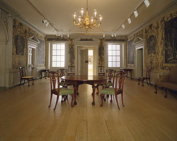 Woodwork and Wallpaper from the Great Hall of Van Rensselaer Manor House