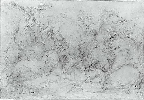 Study for "Alexander III, King of Scotland, Saved from a Stag by Colin Fitzgerald"