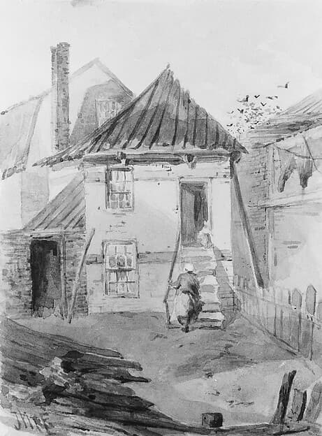 Barracks at Fort Pitt (from Cropsey Album)