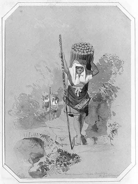 Wood Carrier, near Amalfi (from Cropsey Album)