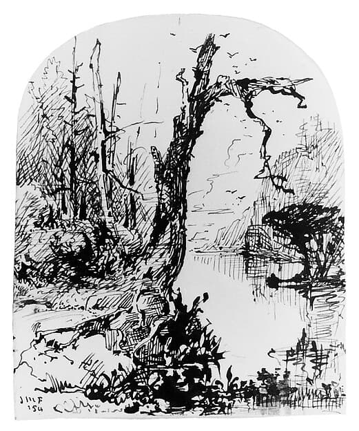 Lake Scene with Trees (from Cropsey Album)