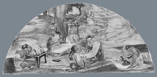 The Recording of Precedents: Confucius and His Pupils Collate and Transcribe Documents in Their Favorite Grove; Color Study for Mural, Supreme Court Room, Minnesota State Capitol, Saint Paul