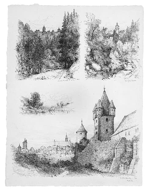 Sheet of Four Sketches of Germany