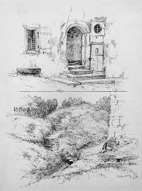 Sheet of Two Sketches of Rothenburg, Germany