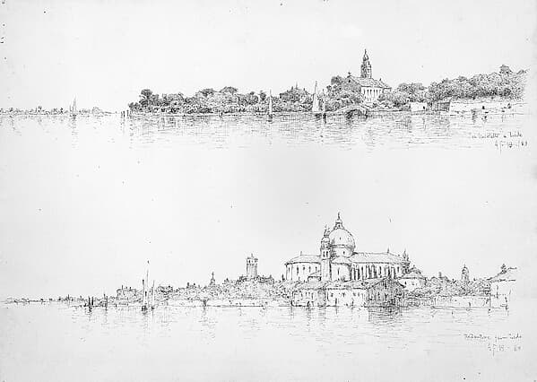 Two Sketches of Venice: San Nicoletto a Lido; Redentorre from Lido
