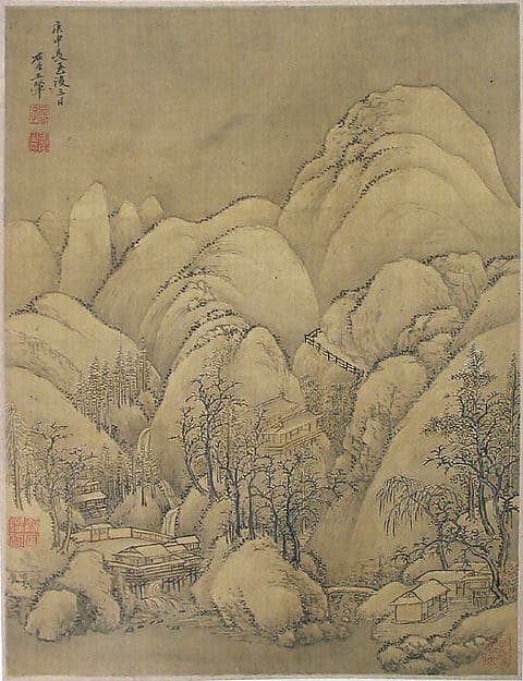 清 佚名 倣王翬 倣李成山水圖 軸|Landscape after Li Cheng