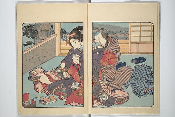 当世小紋帳; Komoncho Ge 小紋帳 下|Volume 3 of Unknown Erotic (Shunga) Set (Tōsei komonchō)