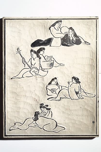 Facsimile of Woodblock for an illustrated Page of a Book by Keisai
