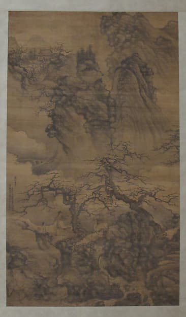 Spring Landscape with Plum Blossoms, Scholar and Deer