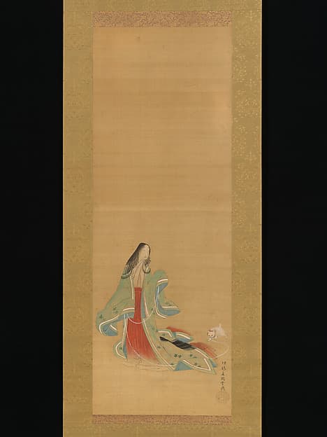 月岡雪鼎筆 女三宮「若菜上」『源氏物語』|The Third Princess with her Cat, from the "New Herbs I" (Wakana I) chapter The Tale of Genji (Genji monogatari}