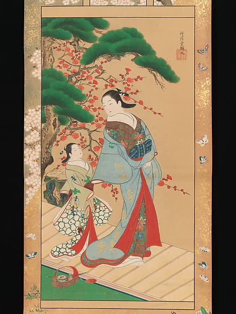 Courtesan and Attendant in Early Spring