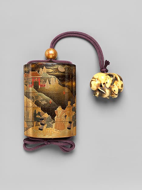 Inrō with Fox's Wedding (Kitsune no yomeiri)