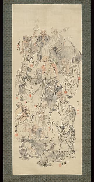 十六羅漢図合作 (Jūroku rakan zu gassaku)|Collaborative Painting of Sixteen Arhats